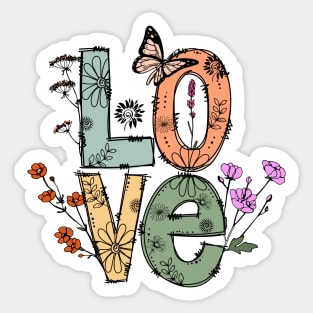 Love Floral Design Sticker